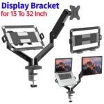 حامل شاشة مزدوج قابل للتعديل بالكامل وقابل للتوسيع يحمل ما يصل إلى 19.8 رطل لشاشات الكمبيوتر مقاس 13 إلى 32 بوصة