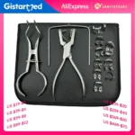 GISTAR 12pcs/Set Dental Dam Hole Perforator Set for Dentist Rubber Dam Puncher Lab Orthodontic Tools Clip