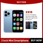 SOYES XS16 Mini Smartphones 3Inch 3GB+64GB 4G LTE Mobile PhoneQuad Core  Android 10.0 Dual SIM Standby 2000mAh 5MP Small Phone