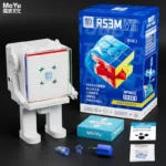 MoYu Robot RS3M V5 3x3 Dual Adjustment Version Cube Speed Magic Puzzle Cube No Sticker MagLev Ball-Core Magic Cloth Version