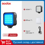 Godox LED 6R RGB LED كاميرا فيديو ضوء 13 تأثيرات FX 1800mAh بطارية ليثيوم أيون لمدونة الفيديو الضوئي PK Ulanzi VL49 LED الإضاءة