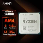 AMD Ryzen 5 5600X Processor 4.6GHz 6-Core 12-Thread 35MB Game Cache 7NM TDP 65W Socket AM4 Desktop CPU for PC Gamer