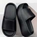 صنادل نسائية سميكة بكعب منصة، صنادل مطاطية بنعل مرتفع، صنادل عصرية، أحذية شاطئية كاجوال للصيف