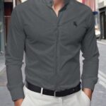 Manfinity Homme قميص كاجوال طويل الأكمام للرجال مع طباعة لركوب الدراجات