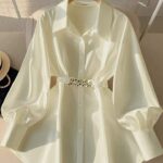 SHEIN Clasi بلوزة نسائية ملونة أحادية متعددة الاستخدامات