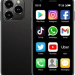 XS16 Mini 4G Smartphone 3.0 Inch Quad Core Dual Sim Ultra Thin Unlocked Android 10.0 Card Mobile Phone WiFi Bluetooth Hotspot Student Pocket Cellphone (Black 2GB+16GB)