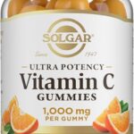 Solgar Vitamin C Gummies for Adults 1,000mg Ultra Potency Vitamin C Immune System Support for Women & Men - Tasty Tart Orange Flavor, Vegan & Gluten-Free Gummy, 2 Month Supply, 60 Servings, 2g Sugar