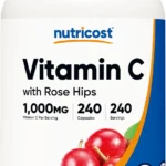 Nutricost Vitamin C with Rose HIPS 1025mg, 240 Capsules - Vitamin C 1,000mg, Rose HIPS 25mg, Premium, Non-GMO, Gluten Free Supplement