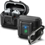 Spigen Lock Fit Designed for Samsung Galaxy Buds3 Pro and Buds 3 Case (2024) Cover with Secure Locking Protection - Matte Black