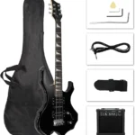 Ktaxon Burning Fire Design Electric Guitar Kit, 36-inch HSH Pickup Electric Guitar Beginner Guitar Set with Amplifier, Rosewood Fingerboard, 5-Ways Pickup Switch (Black)