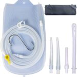 Silicone Enema Kit 2 L Enema Bag 6.3ft. Long Silicone Hose 3 Multi-Size Reusable Tips Controlled Water Flow for Colon Detox Cleanse Enemas