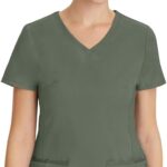 Healing Hands Women's Scrub Top V-Neck with 2 Pockets, 2-Way Stretch, and Yoga Knit Side Panels for Slim Fit- 2245