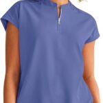 Healing Hands Women Medical Scrub Top Sandy Top with 2 Pockets, Moisture Wicking, 360° Stretch and Recycled Fiber - 2286