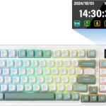 Redragon K719 Wireless Gasket Gaming Keyboard w/Hype Screen & Knob, 95 Keys Mechanical Keyboard, Easy-Control 1.14’’ TFT Info Display, 5-Layer Noise Dampening, Custom Linear Switch, Jade Cloud Color