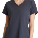 BARCO Skechers Vitality Aura Scrub Top for Women - Curved V-Neck Medical Top, 3 Pockets, 4-Way Stretch Women's Scrub Top