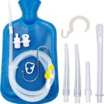 Enema Kit – 2L Enema Bag– 5.0ft. Long Silicone Hose – 5 Multi-Size Reusable Tips – Controlled Water Flow – for Colon Detox Cleanse Enemas