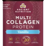 Ancient Nutrition Collagen Peptides Powder, Multi Collagen Protein, Women & Men, Vitamin C, Probiotics, Hydrolyzed Collagen, Supports Skin, Joints, Gut Health, Vanilla, 45 Servings