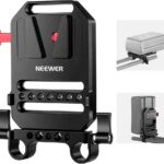 نيوير لوحة بطارية مثبتة على شكل حرف V مع مشابك مزدوجة القطب 15 ملم، فتحات ملولبة 1/4 انش، معدن لقفص الكاميرا مع نظام تثبيت قضيب 15 ملم، متوافقة مع سمول ريج (ST43)