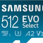 SAMSUNG EVO Select microSDMemory Card + Adapter, 512GB microSDXC, Up-to 160 MB/s, 4K UHD, UHS-I, C10, U3, V30, A2, for Mobile Phone, Smartphones, Nintendo-Switch, and Tablets (MB-ME512SA/AM)