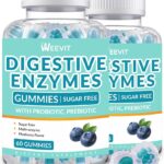 Digestive Enzymes Gummies - 2 Months Supply - Chewable Digestive Enzymes Gummy with Probiotics & Prebiotics Blend for Women Men, Sugar Free | Vegan | Blueberry Flavored (Pack of 2)