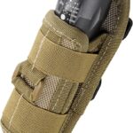 Tactical Flashlight Pouch Holster, Rotatable Flashlight Holder Belt Clip Tactical Torch Carry Case with 360 Degree Carabiner Reel Clip