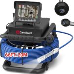 Sanyipace Sewer Camera 66FT/20M, 0.67in/17mm HD Inspection Borescope Camera with Light, 5600mAh Battery, 4.3"Screen, DVR & Audio Recorder, for Duct Drain Pipe, Sewer Line, Plumber, Homeowner