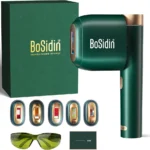 بوسايدين جهاز ازالة الشعر بالنبض الضوئي بالنبض الضوئي مع تبريد ثلج بدون الم 2 في 1 لتجديد شباب الوجه، 6+1 اوضاع و6 مستويات لازالة الشعر للنساء بشكل دائم، مجموعة ازالة الشعر بالليزر مع ماكينة حلاقة