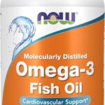 NOW Foods Supplements, Omega-3 180 EPA / 120 DHA, Molecularly Distilled, Cardiovascular Support*, 200 Softgels