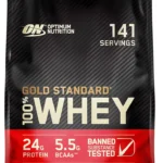 اوبتيموم نوتريشن مسحوق بروتين مصل اللبن من جولد ستاندرد 100% من المصدر الاساسي المعزول، 24 غرام من البروتين لدعم العضلات واستعادتها - شوكولاتة بالحليب الفائق، 10 باوند، 141 حصة (4.51 كجم)