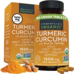Organic Turmeric Supplement 1500 mg - Turmeric Pills for Joint Support and Cellular Defense - Turmeric Curcumin with Black Pepper for Increased Absorption - High Potency Turmeric Curcumin Supplement