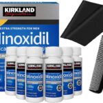 Kirkland Minoxidil 5% for Men, Topical Solution Extra Strength Hair Regrowth Treatment, 6 Months Supply, Total 12 Fl Oz, Dropper Applicator, Exclusive 2 MicroFiber Cleaning Cloths and Comb Included