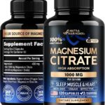 Magnesium Citrate Capsules 1000mg | High Absorption Supplement - Sleep, Muscle & Heart Support - Vegan | Non-GMO - Made in USA - As Powder | Pills | Tablets - 120 Capsules, 2 Month Supply
