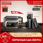 2025 New DDPAI 4K Dash Cam Z60 Pro 3CH Front and Rear Interior Car Camera SONY STARVIS2 Sensor 24h Parking 5GHz Wi-Fi ADAS 4G