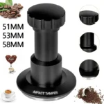 51/53/58mm Coffee Impact Tamper Adjustable Pressure Stainless Steel Coffee Tamper Thread Bottom Constant Pressure Coffee Tamper