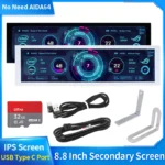 8.8 Inch IPS Type C Secondary Screen USB-C Interface Computer Monitoring CPU GPU RAM Dislpay Smart Screen No Need AIDA64