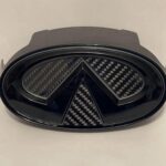 FOR 2009-2013 INFINITI G37 Q40 SEDAN Black Chrome Carbon Fiber  White LED Emblem