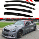 FOR 07-15 INFINITI G35 G37 SEDAN JDM MUG STYLE 3D WAVY WINDOW VISOR RAIN GUARD