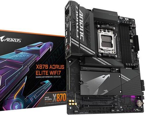 GIGABYTE X870 AORUS ELITE WIFI7 AM5 LGA 1718, ATX, DDR5, 4x M.2, PCIe 5.0, USB4, Wi-Fi 7, 2.5GbE LAN, EZ-Latch, 5-Year Warranty