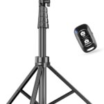SENSYNE 62" Phone Tripod & Selfie Stick, Extendable Cell Phone Tripod Stand with Wireless Remote and Phone Holder, Compatible with iPhone Android Phone, Camera