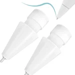 Upgraded Pencil Tips fit for Apple 2nd 1st Gen USB-C iPad Pro Air Mini Pencil,0.78mm No Wear Out iPencil Fine Point Accurate Increasing Apple Pen Nibs, Write Like A Real Pen,White