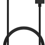 شاحن اسود لساعة تيك ووتش برو 5/برو 3/برو 3 ال تي اي/برو اكس/اي 3، كابل شحن بديل وحامل قاعدة شحن مغناطيسي