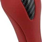 APPERFiT Gear Shift Knob for Automatic Transmission Gear Shifter 34910-JK03A 34910-1LA6C Compatible with Infiniti EX35 FX35 FX50 G25 G35 G37 Q60 QX50 QX56 QX70 Red & Carbon Fiber