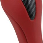 APPERFiT Gear Shift Knob for Automatic Transmission Gear Shifter 34910-JK03A 34910-1LA6C Compatible with Infiniti EX35 FX35 FX50 G25 G35 G37 Q60 QX50 QX56 QX70 Red & Carbon Fiber
