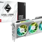 ASRock AMD Radeon RX 9070 XT Steel Legend 16GB White GPU 20Gbps GDDR6 256Bit (3rd Gen RT 2nd Gen AI Accelerators) PCIe5.0 800W 2x8-pin Triple Fan DP2.1a HDMI2.1b Graphics Card 2.9 Slot