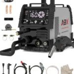 ABX MAG160A Welder, Welding Machine, 5 in 1 MMA Stick/GAS MIG/MAG/Gasless FLUX-CORED/LIFT TIG/Spot, 110V/220V Dual Voltage With Tape Measure, IGBT Inverter, Digital Screen Display