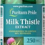 Puritans Pride Milk Thistle Standardized 250 Mg Silymarin Capsules, 100 Count