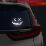 Reflective Smile Demon Car Sticker,Funny Cool Die Cut Waterproof Car Window Decal
