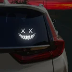 Reflective Smile Demon Car Sticker,Funny Cool Die Cut Waterproof Car Window Decal