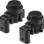 2 Pcs PDC Reverse Parking Assist Sensor Compatible for Dodge Durango 2018-2023 for Jeep Cherokee 2014-2018, Durable ABS Plastic Black Front Rear Bumper Parking Assist Sensor