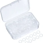 Sumind 200 Pieces O Ring Keyboard Clear Rubber O Rings Keyboard Dampeners with Plastic Storage Box for MX Switch and Mechanical Keys